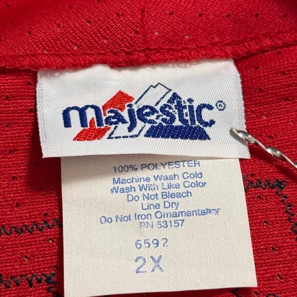 Majestic Red Boston Red Sox Garciaparra #5 Jersey 2X  Button-Up Athletic Apparel - Picture 5 of 6